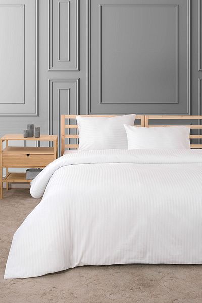 MEYN COLLECTİON SATIN DOUBLE PERSONAL STRIPED Duvet Cover Set