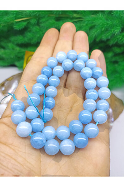 DOĞAL TAŞ CENNETİ 40 CM Lungime - 10 MM Akuamarin piatră naturală (certificată)