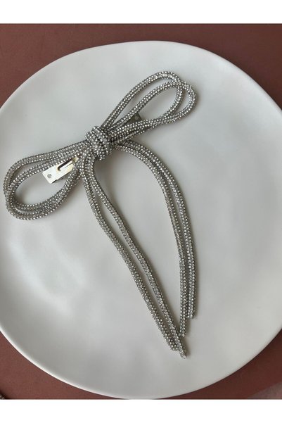 burçin Seyran Hair Clip Automatic Embellished Bow Hair Clip