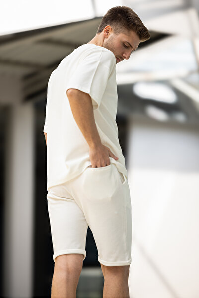 3MODA Men's Oversize Set - Zippered Waist Elastic Shorts