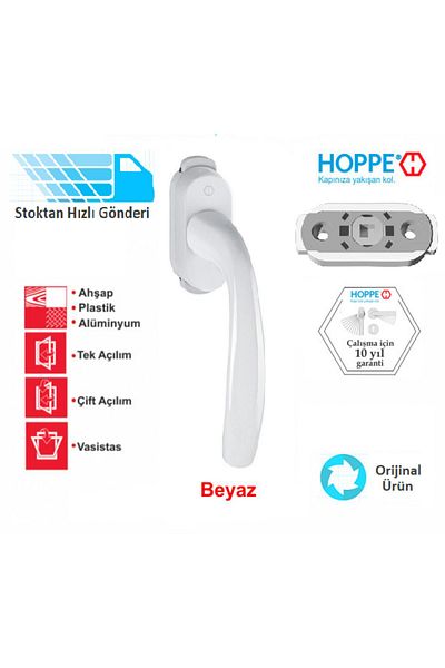 Hoppe Child Safety Locked Pimapen Window Handle Kisi2 White
