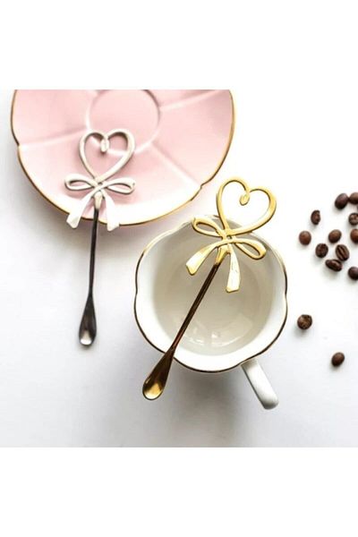 LOVYCO Shiny Gold 1 Piece Heart Teaspoon