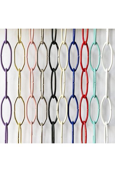 Etsylight 3 Meters White Oval Metal Chain - Chandelier Chain