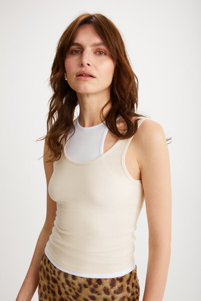 GRIMELANGE DEMEKA Women's Slim Fit Vanilla Bustier - Zero Sleeve