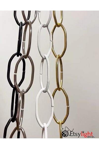 Etsylight 3 Meters White Oval Metal Chain - Chandelier Chain