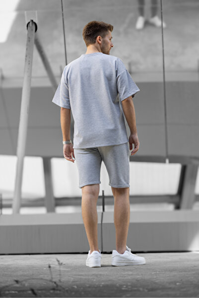 3MODA Men's Oversize Set - Zippered Waist Elastic Shorts