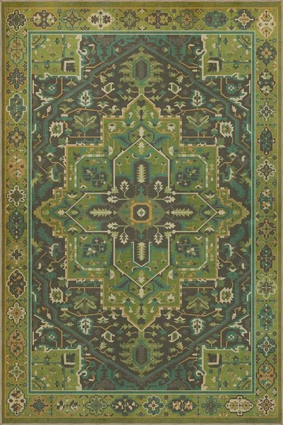 Rugs Modern Halı Covor verde, cu model geometric tradițional, țesut manual, c...