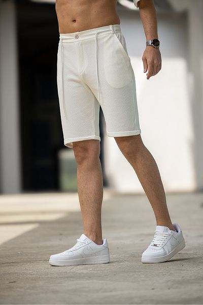 3MODA Men's Oversize Set - Zippered Waist Elastic Shorts