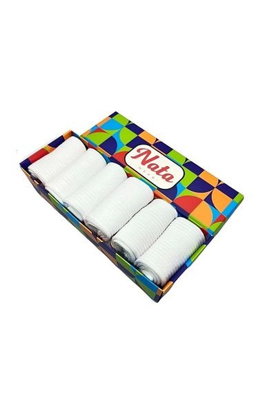 Natawear Box of 6 Colorful Unisex Athletic Sports Patternless Colorful Black and White Perfumed Socks