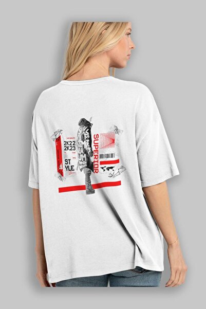 Ankhises Superior Back Štampano Bela Oversize kroj T-shirt Unisex Muškarci Že...