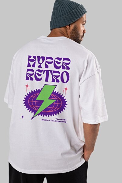 Ankhises Hiper Retro Napisano Na Leđima Štampano Belo Oversize kroj T-shirt M...
