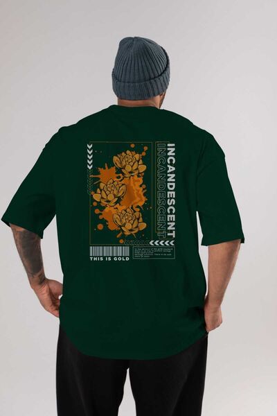 Ankhises Sijajuća leđa Štampano Smaragdno zelena Oversize kroj T-shirt Unisex...
