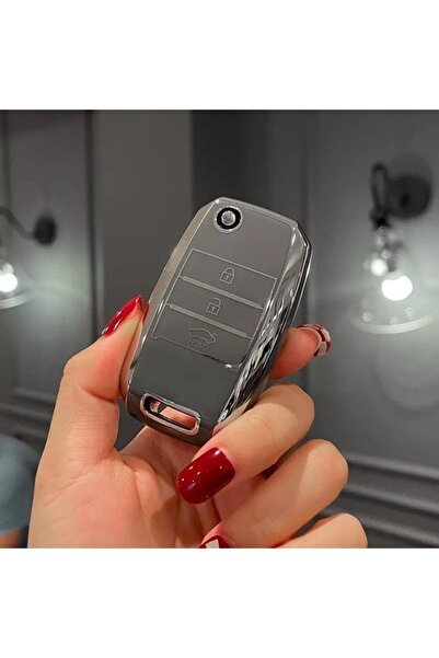 AYZ GARAGE Husă pentru chei Kia din material TPU gri - Switchblade