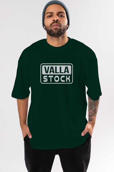 Ankhises Valla Stock Front Štampano Emerald Green Oversize kroj T-shirt Muška...