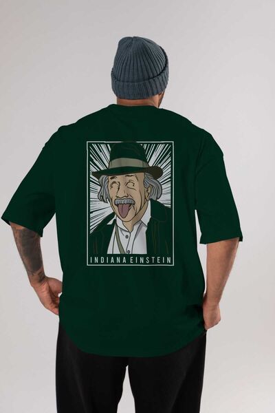 Ankhises Indiana Džons - Ajnštajn smaragdno zelena Oversize kroj T-shirt, uni...
