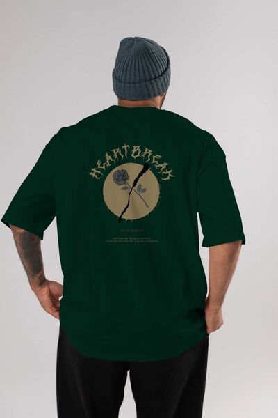 Ankhises Heartbreak Back Štampano Emerald Green Oversize kroj T-shirt Unisex ...
