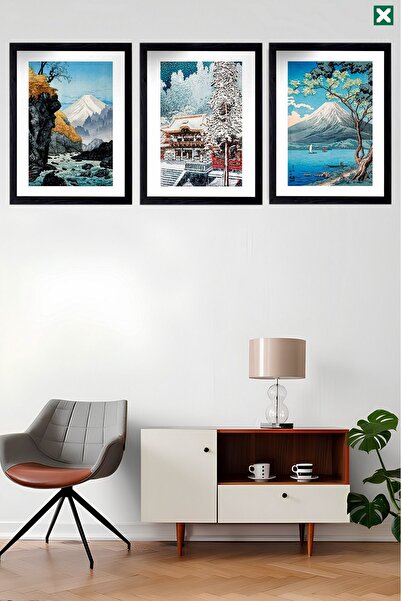 TABLOX Διακοσμητικό σετ 3 τεμαχίων Hiroaki Takahashi, Μοντέρνος πίνακας MDF μ...