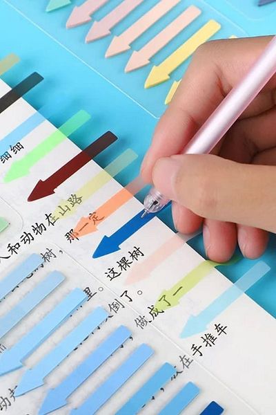 Mona Craftist 200 Sheets Light Blue - Soft Pastel Arrow Post-It Index Sticker Note Paper