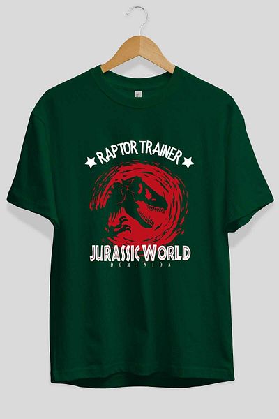 Ankhises Jurassic Park 3 - Tricou supradimensionat verde smarald, gât crew, bumbac bărbați femei