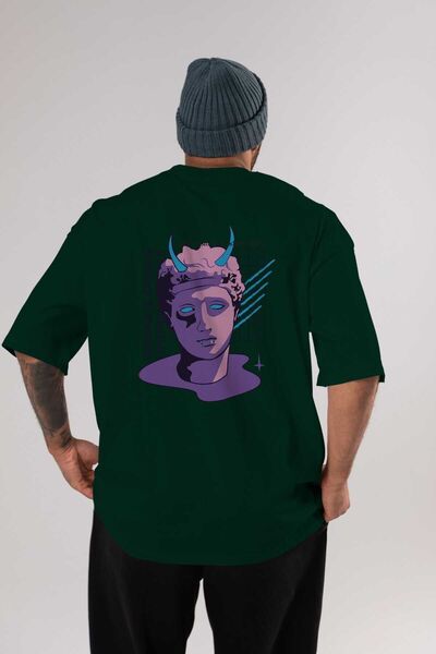 Ankhises Smaragdno zelena Oversize kroj T-shirt - Unisex muškarci žene okrugl...