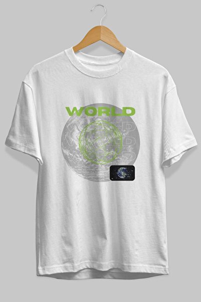 Ankhises World Streetwear Front Štampano Bela Oversize kroj T-shirt Muškarci ...