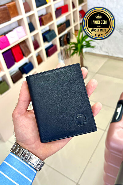 CüzCan Masjen Siyah Erkek Hakiki Deri Dikey Kibar Model Cüzdan