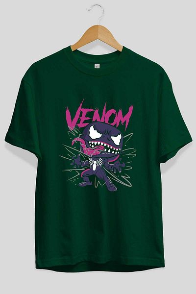 Ankhises Venom (20) Σμαραγδένιο Πράσινο Μπλουζάκι Oversize - Crew Neck, Cotton Ανδρικά Γυναικεία