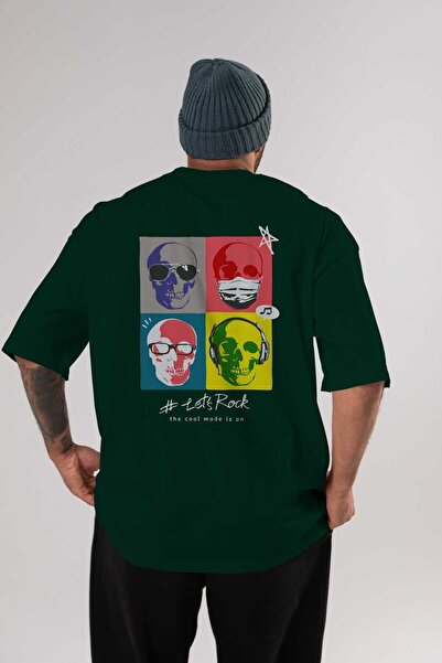 Ankhises Hajde da se vratimo u Štampano Smaragdno zelena Oversize kroj T-shir...