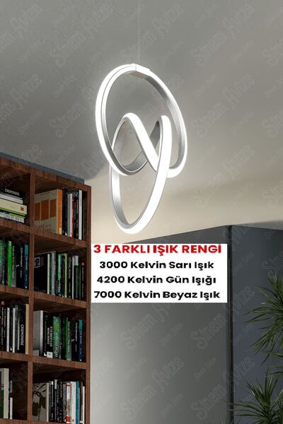 Sanctum Avize Seranat Gri Yeni Seri Özel 3 Renk Ultra Ledli Avize