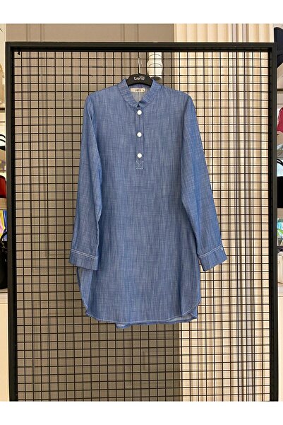 Armine ARMİNE Çıtçıtlı Yakalı Kenarları Yırtık Tunik