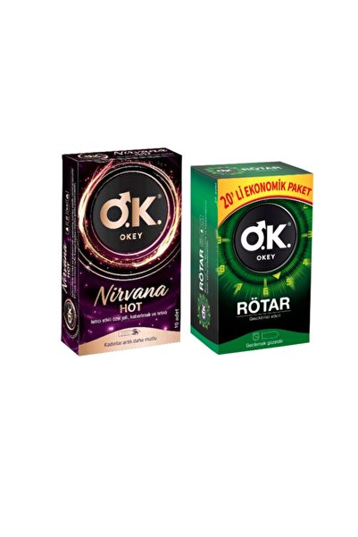 Okey Rötar 20'li Prezervatif + Nirvana Hot 10'lu Prezervatif