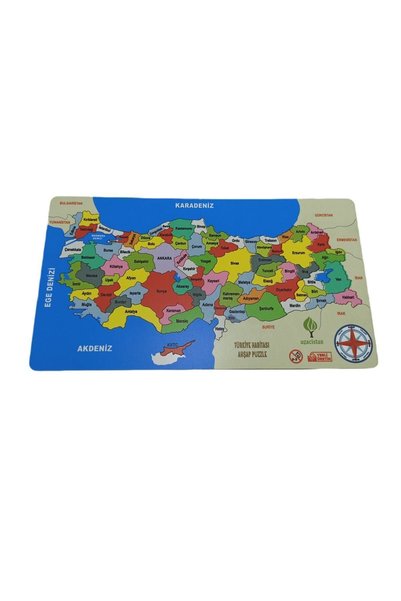 Ağaçistan Wooden Colored REGIONAL Double Layer Printed Turkey Map Puzzle Educational Wooden