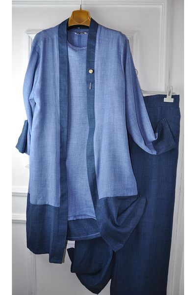 elma abone Linen Triple Set - Comfortable Cut