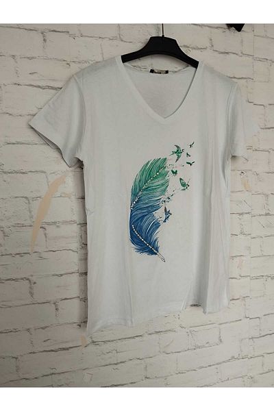 anne moda ankara Tricou din bumbac pieptănat din bumbac strălucitor