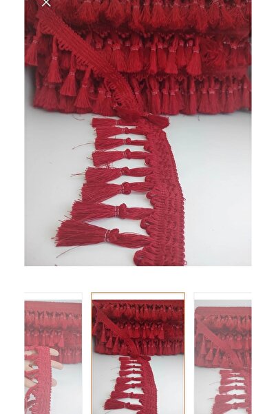 Karadeniztırmarket شريط تزيين هامش شرابة مع كعكة حمراء 1 متر