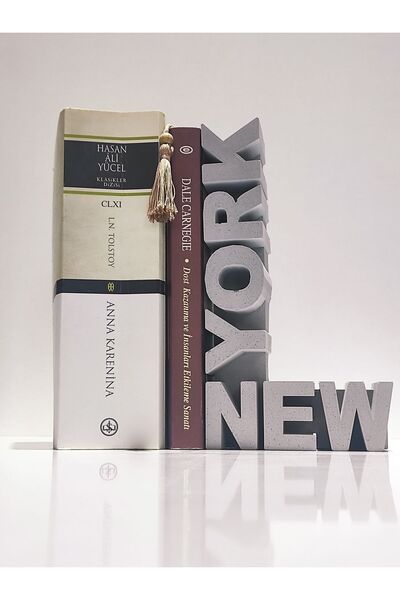 CMHOME نيويورك - حامل كتب حجري، ملحق رف كتب مزخرف