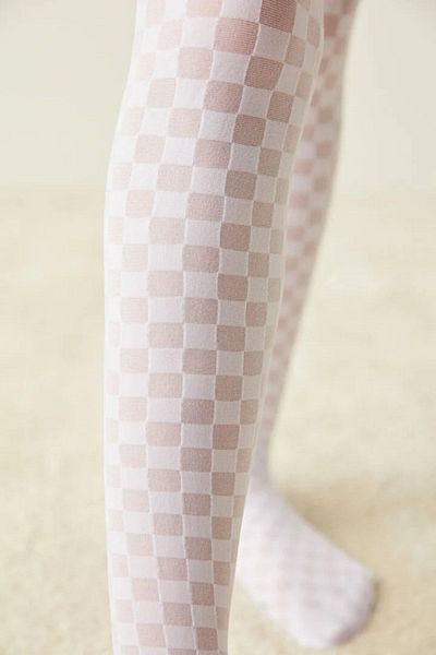 Penti Girl's Orange Little Checker Pattern Pantyhose