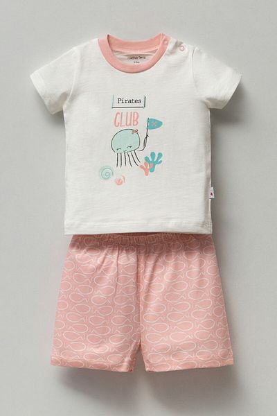 Mother Love Pirate Themed Shorts Pajama Set for Baby Girl