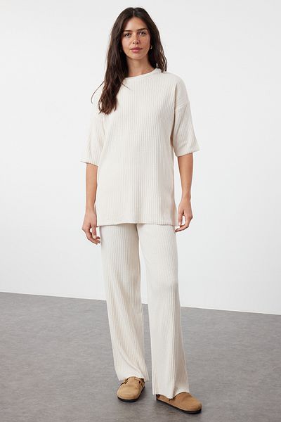 Trendyol Collection Kő kerékpárgallér kötöttáru alsó-felső készlet TWOAW25AU00015