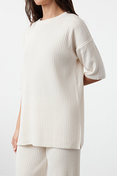 Trendyol Collection Stone Bicycle Collar Knitwear Bottom-Top Set TWOAW25AU00015