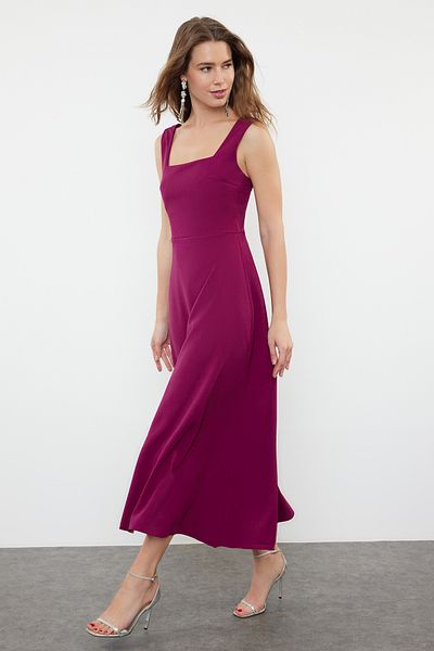 Trendyol Collection Stylish Plum Woven Evening Dress - A-Cut Dress TPRSS24EL00208
