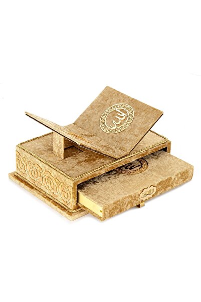 carboncat Masa.Üstü.Rahleli.Kadife.Kaplı.Sandıklı.Kuranı.Kerim.Seti.-.Rahiya....