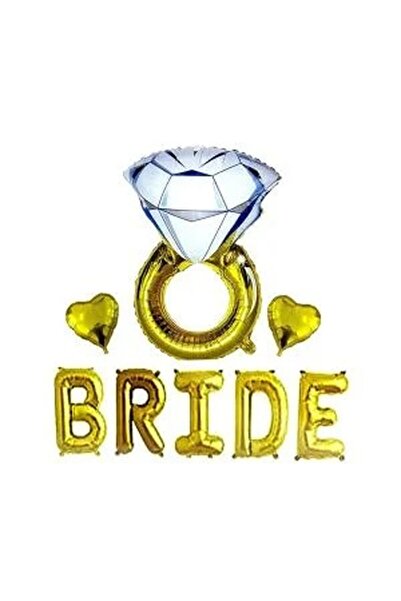 parti hediye sepeti Χρυσό Μπαλόνι από Φύλλο Χρυσού - Με Δαχτυλίδι BRIDE