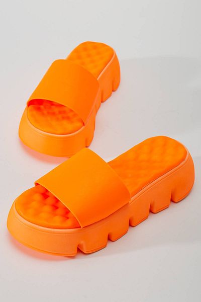 MFT AYAKKABI Women's Thick Sole Beach Slippers Orange