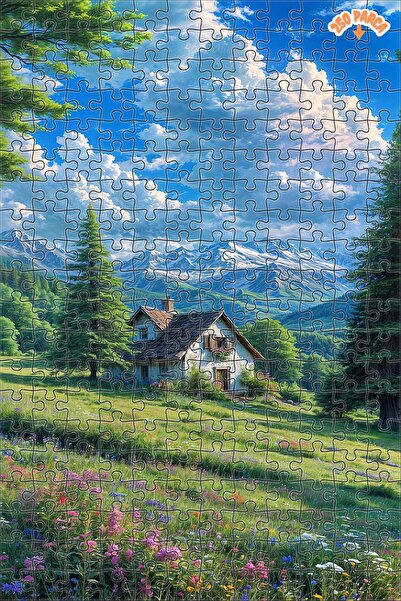 Teona Ahşap Dağ Evi Baharı Dekoratif Çift Katlı Çerçeveli Asılabilir Ahşap Pu...