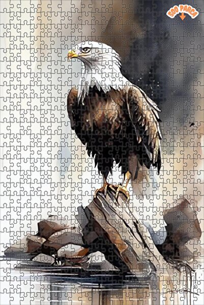 Teona Ahşap Yalnız Kartalın Ufuk Çizgisi Dekoratif Çift Katlı Çerçeveli Asıla...