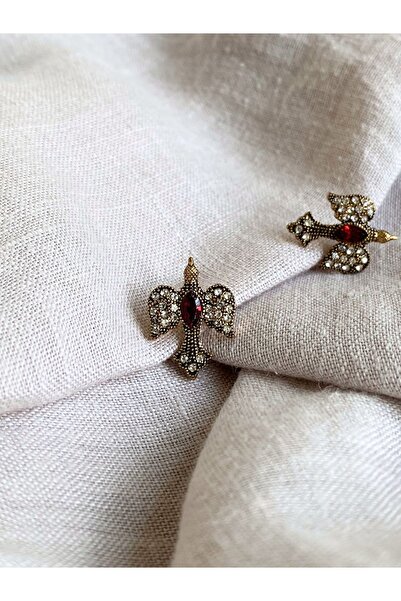 FAYRA ACCESSORIES Kırlangıç Figürü Zümrüt Küpe