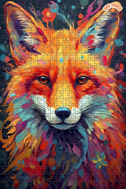 Teona Ahşap Renkli Rüya Tilki Dekoratif Çift Katlı Çerçeveli Asılabilir Ahşap...