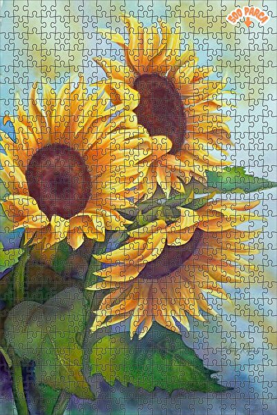 Teona Ahşap Güneşin Çiçekleri Dekoratif Çift Katlı Çerçeveli Asılabilir Ahşap...