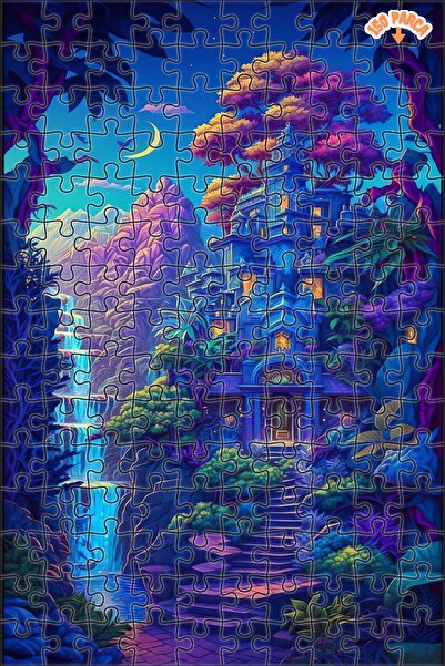 Teona Ahşap Ayışığı Sihirli Bahçesi Dekoratif Çift Katlı Çerçeveli Asılabilir...